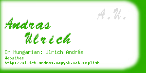 andras ulrich business card